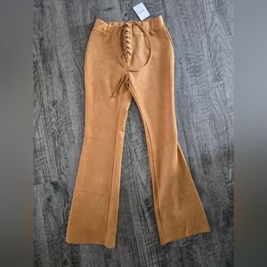 Forever 21 Tan Flare Pants High-Waisted Flare Cut
